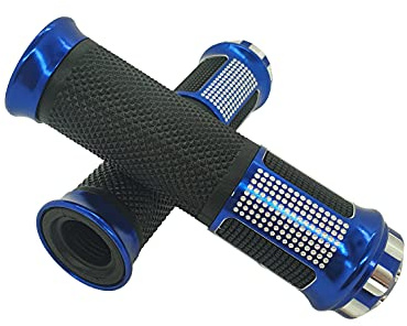 one by Camamoto cod. 77344317A kit de Paire de poignées Wild Noir/Bleu Compatible avec Moto et Scooter, avec poignée optimale Produit d'installation Facile, ø Gauche 22 mm/DX 25 mm - Longueur 135