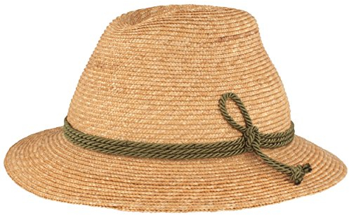 Breiter Trachten-Strohhut Sommerhut Trachtenhut – Lechtal – 100% Stroh Hut mit 3-Fach Kordel – Traveller – Flexibel & Bequem - Natur