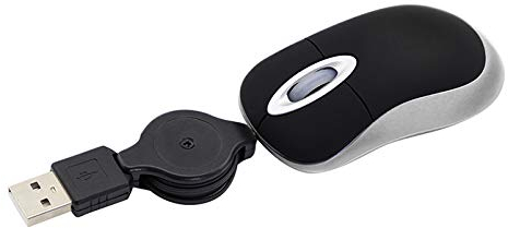 elec Space Mini Retractable Cable Wired USB Optical Mouse Great for Kids & Travel for A pple Ma c HP Dell Lenovo Thinkpad Sony Asus Acer Tablet PC Laptop