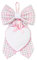 FILET - Fiocco Nascita Rosa con Pendente a Forma di Cuore in Tela Aida 55 Fori da Ricamare, Realizzato in Cotone, Ideale da Appendere per Annunciare la Nascita di una Bambina, Made in Italy