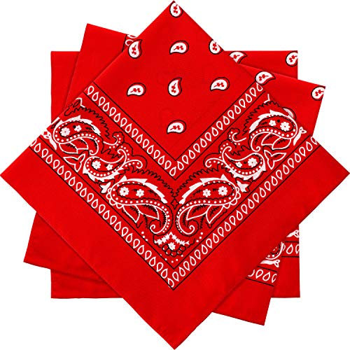 SATINIOR Herren 3 Stück Paisley Schal Kopftuch Halstücher Kopf Verpackung Cashew Bandana rot mittel