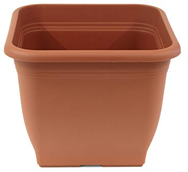 Dehner Pflanztopf, quadratisch, ca. 48 x 38.2 x 48 cm, Kunststoff, orange