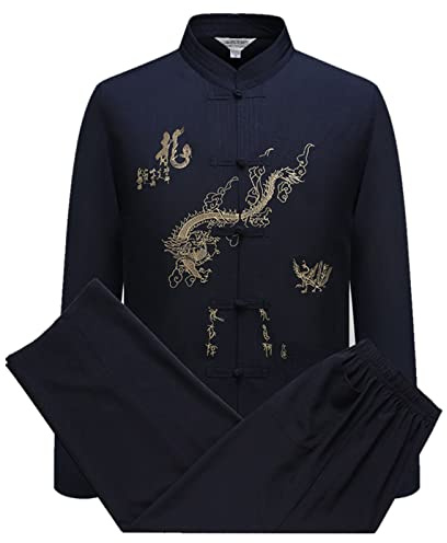 Chinese Clothing Tang Suit - Traditional China Ancient Costume Martial Arts Tangzhuang Kung Fu Long Sleeve/Short Sleeve Jacket Suits Shirt Outfit Uniform for Men