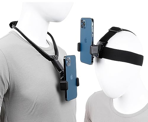 PellKing POV/Vlog Smartphone Head Strap Mount Selfie Neck Holder Mount Kit,Compatible with iPhone Samsung Smartphones,Hero 9, 8, 7, 6, 5, 4, 3, 2, 1, DJI Osmo Action…