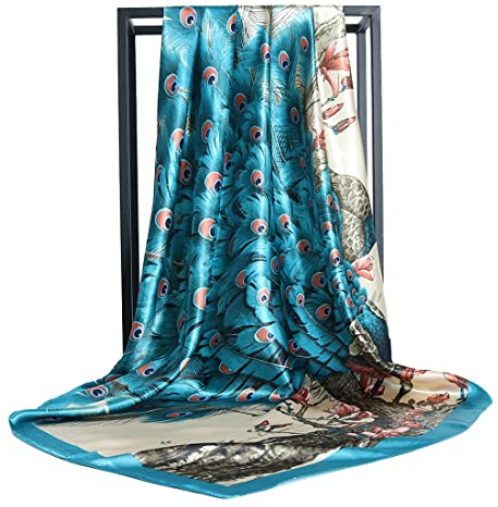 Ecroon Schal Kopftücher Halstuch Elegante Schal Frauen Elegant Seidenschal Business Seidentuch Scarf Bandana Taschentuch Ansatz Handgelenk Verpackungs