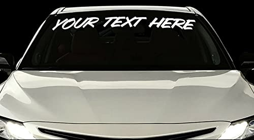 3 High Custom Vinyl Windshield Banner Lettering Decal Name Sticker Window Tattoo Car Truck (3 high x Up to 40 Long)
