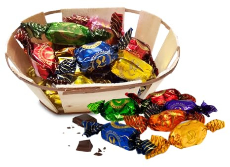 LAPASION - Frutas de Aragón con chocolate | Frutas cubiertas con chocolate | cestas para regalar | Surtidos de Chocolates |fruta confitada | 250g x 2 cestos