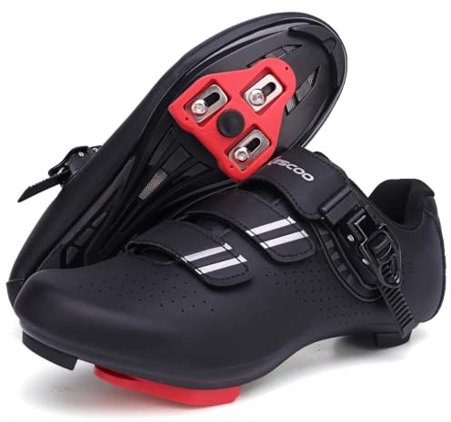 KESCOO Cycling Shoes for Men Women Compatible with Peloton Bike SPD Black 5