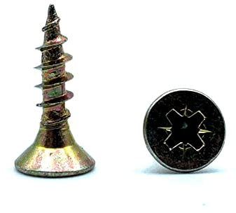 DOJA Barcelona | Tirafondos para Madera Con Punta Philips | 100 Tornillos para Madera 4 x 20mm + 1 Punta PZ2 | Cabeza Avellanada | Tornillo para aglomerado, Contrachapado, Muebles...