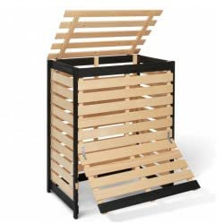 Outiror - Composteur en Bois du Canada - Bois Traité Autoclave - Couvercle sur Charnières - 80 cm (L) x 50 cm (P) x 100 cm (H) - 400 litres