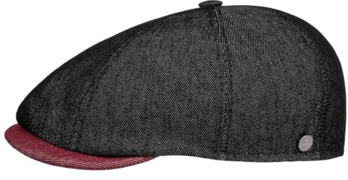 LIERYS Lesley Schirmmütze zweifarbig meliert Made in Italy Herren Frühling Sommer schwarz S (54-55 cm)