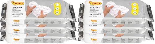 JOVJ5 Air Dry Kit 3 Stück - Modellierpaste, lufttrocknend, ohne Backofen, Weiß, 3 x 500 Gramm (P85/3) (Packung mit 2)