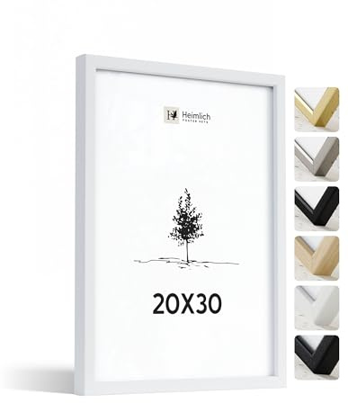 Heimlich Fotorahmen aus massivem Ayous-Holz – 20 x 30 cm, Weiß | Heimlich® – Robuste Dokumenten-, Zertifikats- Und Diplomrahmen Aus Holz – Wandhalterung Oder Tischaufsteller
