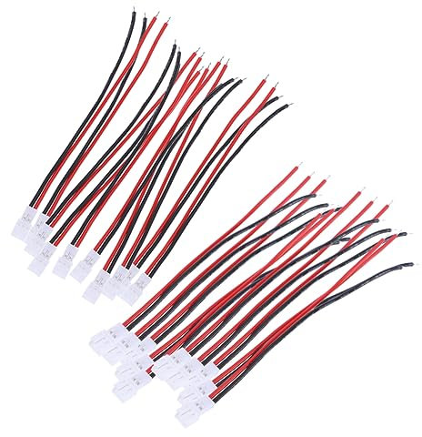 Housoutil Connettore Batteria Ph2.0 20, in Silicone Ultra Morbido Resistenti Alte Temperature, 10 Maschi 10 Femmine, per RC Aereo Elicottero