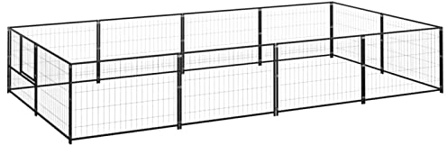 GuyAna Hundezwinger Schwarz 8 m² Stahl HundezubehöR FüR Kleine Hunde Dog Crate Freigehege