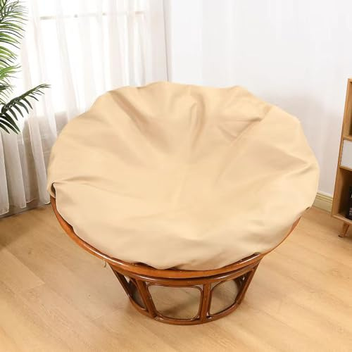 TENAGE Papasan-Kissenbezug, nur für drinnen und draußen, wasserdicht, Papasan-Schonbezug, Papasanbezug für Kissen mit Reißverschluss und Bändern, maschinenwaschbar, 120 cm, Khaki
