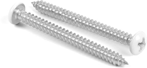 MewuDecor #8 x 2 Pan Head Wood Screws, Sheet Metal Screws Self Tapping Screws, Stainless Steel 18-8 (304), White Head, 50 PCS