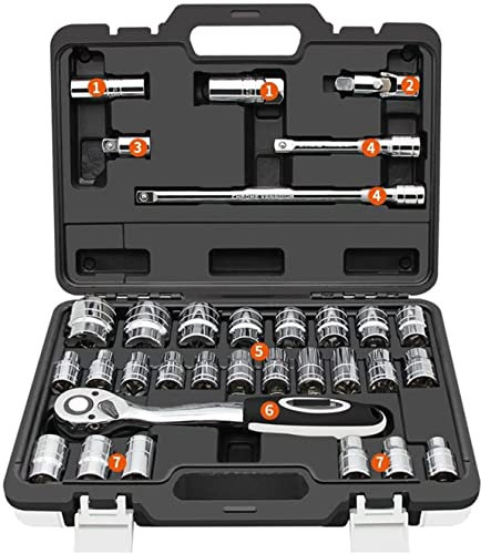 Llave dinamométrica de trinquete, combinación de Llaves, Herramientas manuales de reparación automática para Kit de Coche, Juego de Llaves inglesas