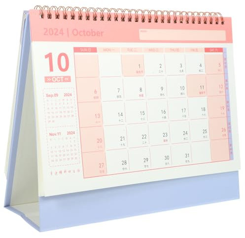 TEHAUX Calendario Mensual De Escritorio Calendario De Uso Diario Para Hogar Decoración De Mesa