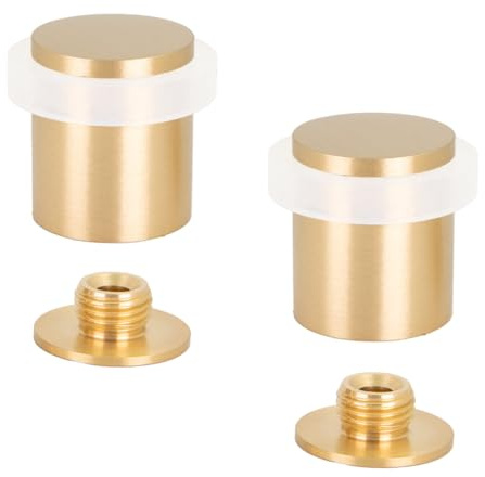 EVI Herrajes | Lot de 2 Butées de Porte en Laiton | Ø24x30mm | Finition Mate- Caoutchouc Blanc | Installation par vis | Mod. 18024X30BLMT