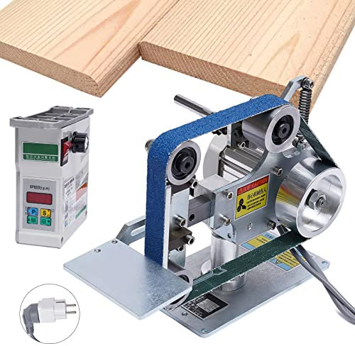 DSYOGX bandslipmaskin, borstlös motor bandslip 0,55 kW 220 V slipmaskin 762 x 25 mm multifunktionell skrivbordsbandmaskin med digital display, 30 m/S
