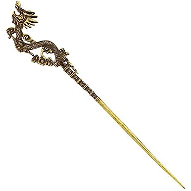 Ipetboom Vintage Haarnadel mit Drachenmuster Kupfer Haarstab Filigraner Damen Haarschmuck Traditioneller Chinesischer Stil Langlebiges Metall Elegantes Haaraccessoire
