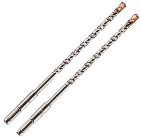 Rennie Tool 2pc 7mm x 210mm Long SDS High Performance Hammer Drill Bit | Cross Tipped Masonry Drill Bit For Brick, Concrete, Stone, Granite. Professional Tungsten Carbide Tipped 7mm SDS Drill Bit