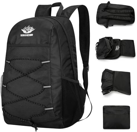 Cleminsta 25L Ultraleicht Faltbar Rucksack Unisex Tagesrucksack Packable Wanderrucksack Trekkingrucksack Outdoor Sportlich Backpack für Camping Wandern Reisen Klettern Radfahren
