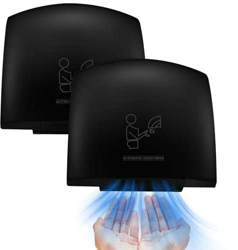 Rossesay - 2 Piece Electric Hand Dryer, Commercial Compact Air Cleaner, Automatic Hand Air Dryer for Dry Machine, Wall, Business, Home, Bathroom, Office, Shopping Mall,