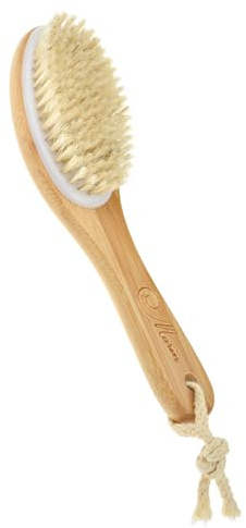 Marin Brosse à dos en bois 25 cm Poils naturels Brosse de douche en poils de porc moyennement durs