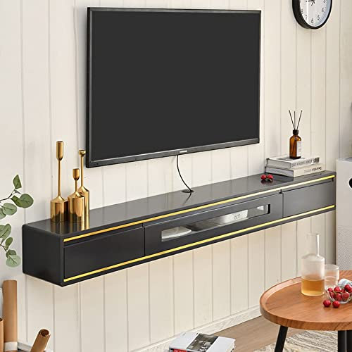 KAZUP Wall Mounted TV Unit, Floating TV Stand, Wall Mounted – 47.2 TV Cabinet, Entertainment Center, Media Console Storage Shelves for AV Receivers/Xbox/Cable Boxes/Gaming Systems/