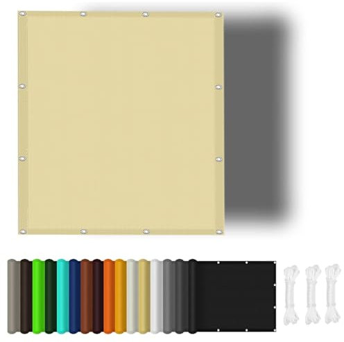 Sonnensegel Sonnenschutz 2 x 2.8 m (Nach Mass) Premium Polyester Sonnenschirm Segel Sonnenschutz Netz für Outdoor Partys, Sandgelb