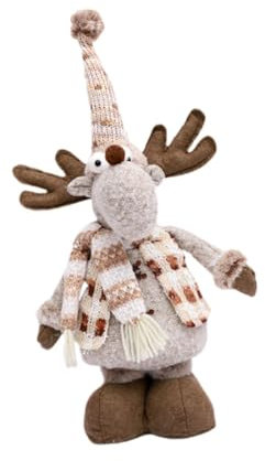 Dickly Weihnachtsfigur, Wohndekoration, verstellbare Beine, kreatives Stoffpuppenspielzeug, Teleskopbeinpuppe für den Weihnachtsschrank, Bauernhaus, Elch