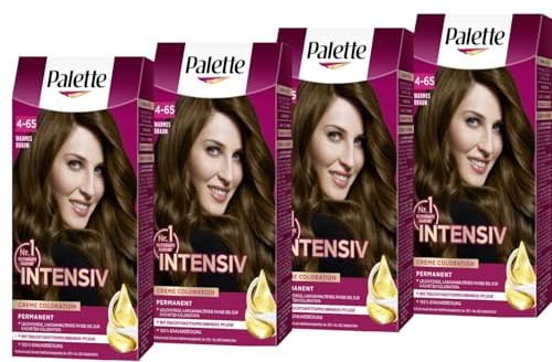 PALETTE Intensiv Creme Coloration 4-65 Warmes Braun, 4x 115 ML