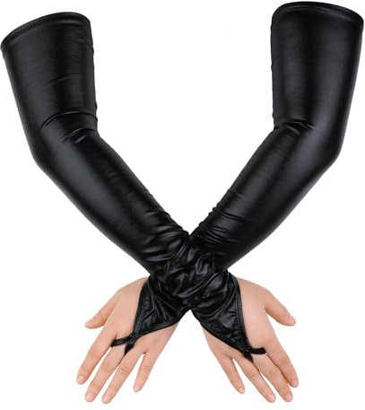 TIESOME Damen Vintage Fingerlose Satin Opernhandschuhe 1920er Jahre - Lange Handschuhe für Damen & Mädchen