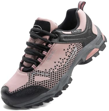 LANGDU Botas de Montaña Zapatos Senderismo Hombre Zapatillas de Mujer Trekking Ligeras Transpirable Tamaño 38-46 (Rosa,41EU)