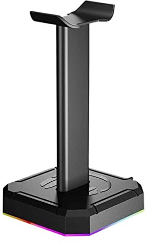 GOOPEEG Kopfhörer Ständer Schreibtisch Zubehör Gaming-Kopfhörer Aus Aluminiumlegierung, Universeller Ständer, Streifenlicht, Headset-Halter, Kopfhörer-Zubehör Gaming Headsets(Black)