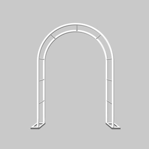 Arche de jardin en métal avec cadre en acier pour plantes grimpantes et fleurs, tonnelle robuste de 1,4 m de large, blanc