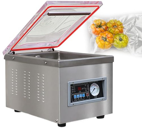 GESAIDES Selladora al Vacío de Cámara, Ideal para Cocinas Domésticas y Comerciales, Máquina de Envasado de Grado Industrial con Bomba de Alta Potencia.,A