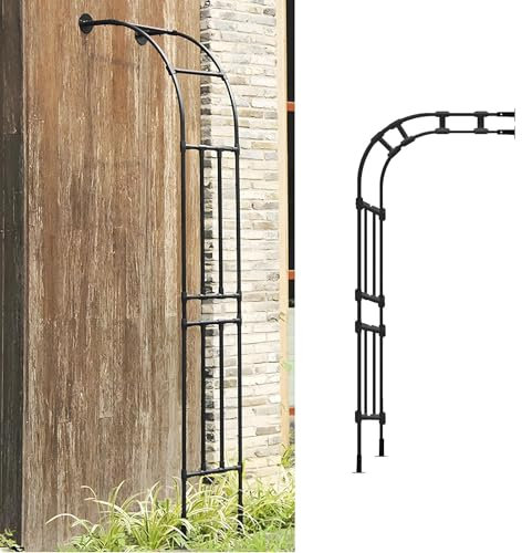 Arche De Jardin pour Plantes Grimpantes, Demi-Arche Arceau À Rosiers Tuteur Colonne De Jardin, 240cm 267cn De Haut Tonnelle pour Fleurs, Fruits, Légumes Et Décorations De Fête(Black,120x240x45cm)