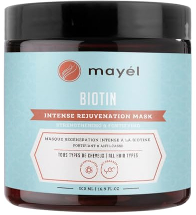 Mayel Intensive Regenerationsmaske mit Biotin 500 ml | reparierende und stärkende Tiefenpflege | Stärkt feines, brüchiges und müdes Haar | Nährung, Glanz und Vitalität