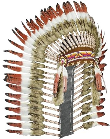 Amagogo Indianisch inspirierter Federkopfschmuck, Indianerkopfschmuck für Halloween-Tanz