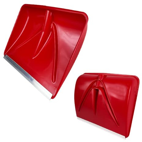 Crisalide® Badile in ABS Rosso con Bordo Protettivo in Alluminio 45x38 cm – Pala per Neve, Foglie e Detriti – Smusso Antiurto 3 cm – Senza Manico