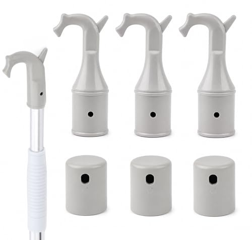 3 PCS Crochets pour Fenêtres de Toit avec Base Antidérapante 25 mm, Crochets de Rechange pour Barre d’Ouverture Fenêtre Grenier Escalier Trappe Rideau, Accessoires Gris Durable