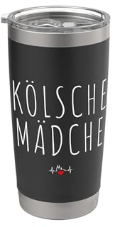 Kölsche Mädche Colonia Chica Köln Amante Para Mujer Vaso térmico de acero inoxidable de doble pared