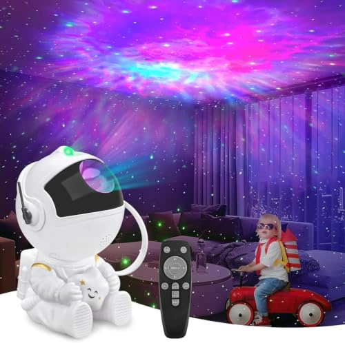 MAZ-TEK Astronaut Galaxy Star Projector - Starry Night Light with Remote Control Timer, 360° Adjustable for Christmas, Birthdays, Valentine's Day