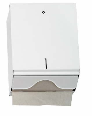 Papierhandtuchspender metall 600 Blatt CC-Falz ZZ-Falz abschließbar weiß