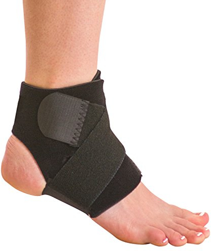 BraceAbility Neoprene Water-Resistant Ankle Brace | Compression Foot Wrap for Swimming, Running, Surfing, Diving, Exercise, Athletic Support & Protection, Sprains, Tendonitis and PTTD Pain (L/XL)