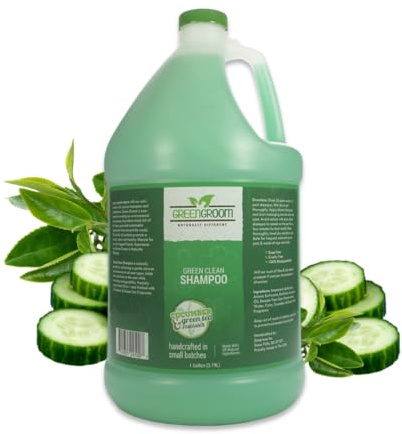 Green Groom Green Clean Dog Shampoo, 1 Gallon - Plant Based Ingredients, 50:1 Concentrated, Moisturizes Dry Itchy Sensitive Skin, Antioxidant Rich, Professional Grade