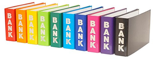 10 Bankordner 140x250mm Ordner für Kontoauszüge / 10 verschiedene Farbe